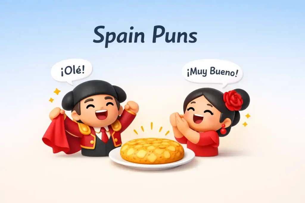 Tapas and foodie humor inspired by Spanish flavors