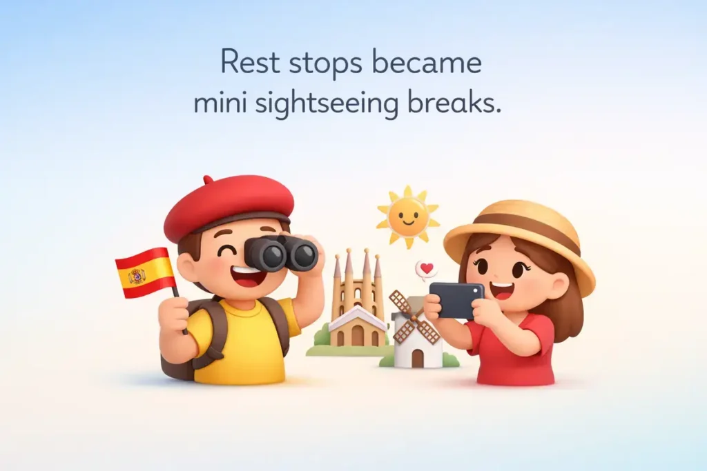 Road trip humor from scenic Spanish highways