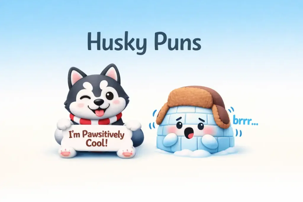 Social media husky puns humor