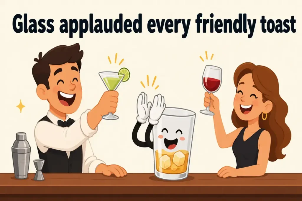 Bartender Jokes Serving Toast Ready Humor